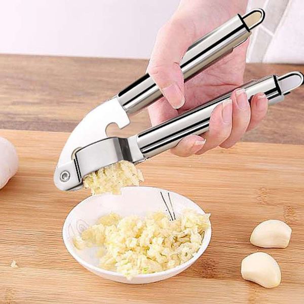 Hvitløksknuser Squeezer Masher SØLV Silver
