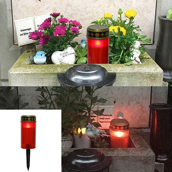 Solar Grave Light Lawn Light RÖD STYLE-1 STYLE-1 Red Style-1-Style-1