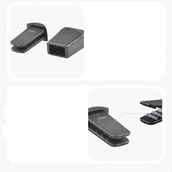 2stk Elastisk Rope Webbing Ropes Spænde SORT Black