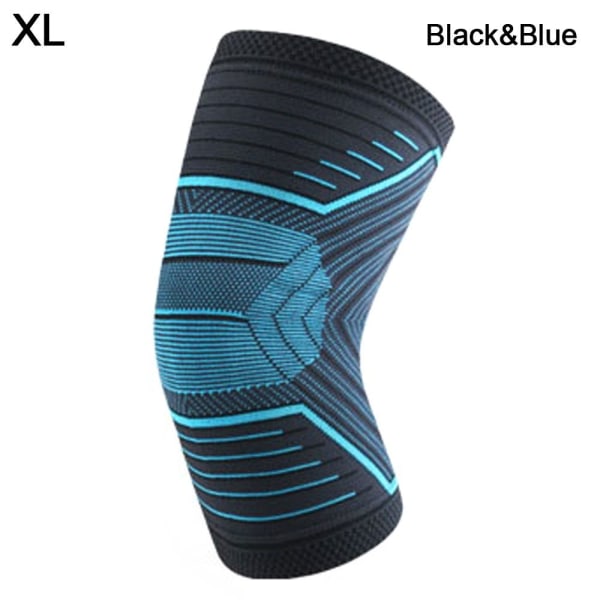 Sportsknebeskyttere kompresjonsknestøtte BLACK&BLUE XL Black&Blue XL