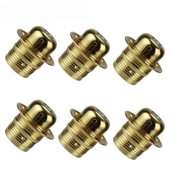 Edison E27 Pæreholder Lyssokkel med ring KROM Chrome