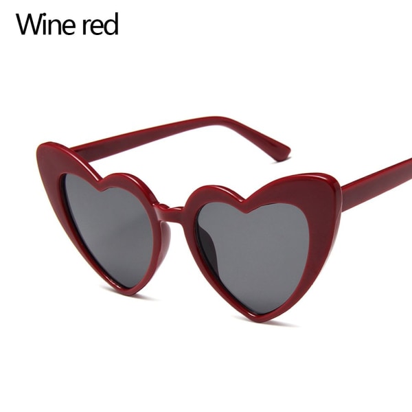 Hjerteformede solbriller Vintage solbriller Wine red