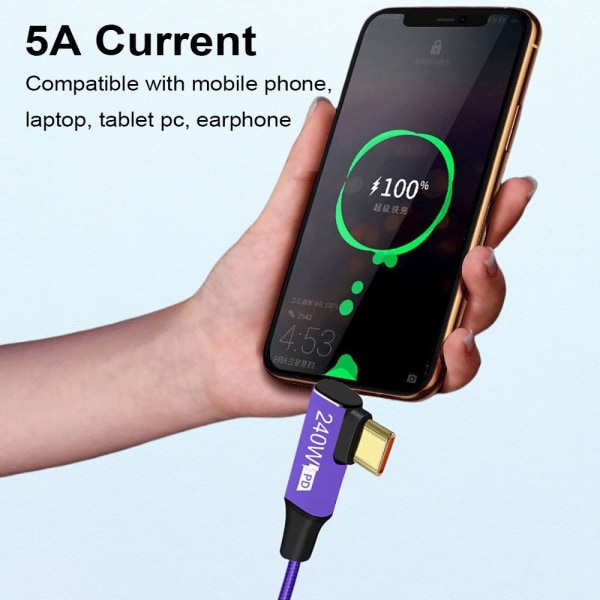 USB-C pikalatauskaapeli Type-C Datajohto 2M 2m