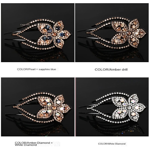Kristallhårklemmer for kvinner Rhinestone-hårnål C C C