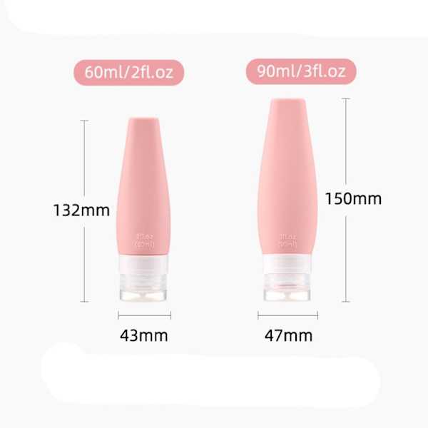 Reseflaskor Påfyllningsbar flaska GRÅ 60ML 60ML grey 60ml-60ml
