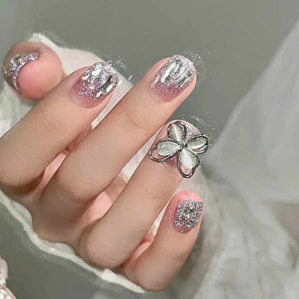 False Nails Kort Rhinestone