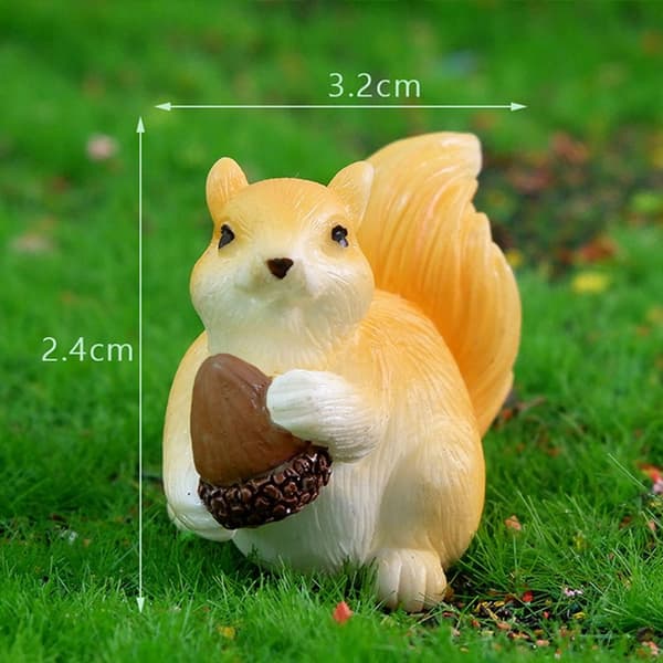 6st Ekorrdjursfigur Mini Ekorrfigur LÖNLÖV Maple Leaf
