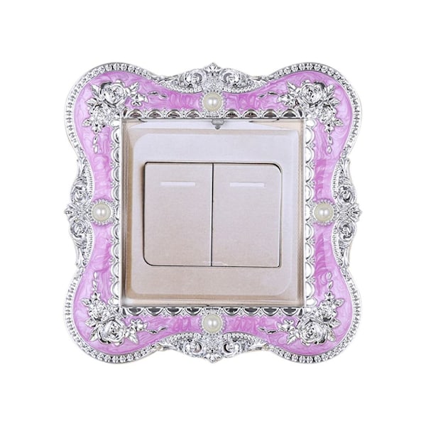 Enkel Ljusbrytare Cover Sockel Surroundram LILA&SILVER purple&silver