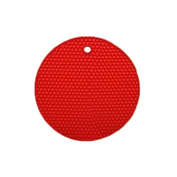 Silikonitrivet-matto kuumalle kattilille ja pannuille PUNAINEN PYÖREÄ Red Round-Round