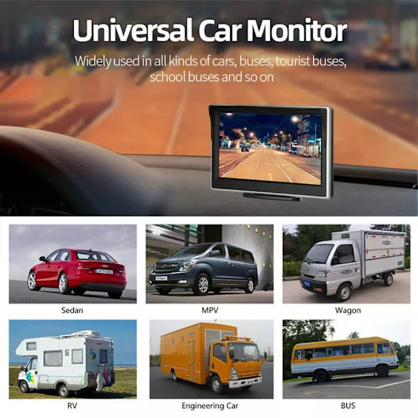 5 tuuman Driving Recorder Screen Screen Monitor Auto DVR Dash Cam