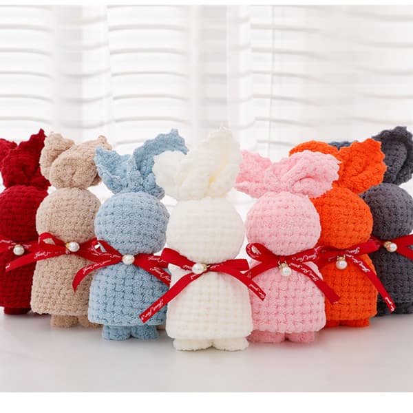 Rabbit Towel Washcloth HARMAA grey