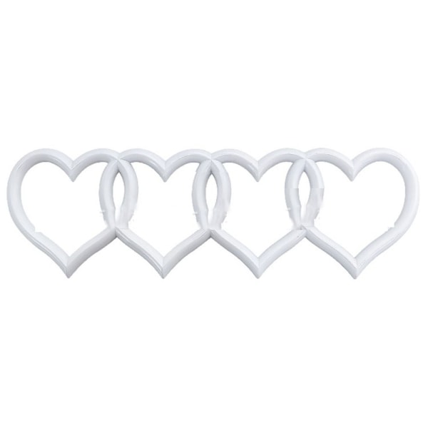 Love Heart Logo Bakre Trunk Tail Etikettmerke HVIT White