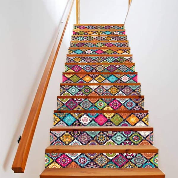 3D Stair Stickers Decals Peel and Stick Tile Backsplash