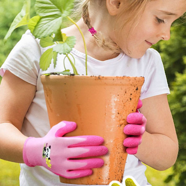 Lasten työkäsineet Lasten puutarhakäsine PINK L L Pink L-L