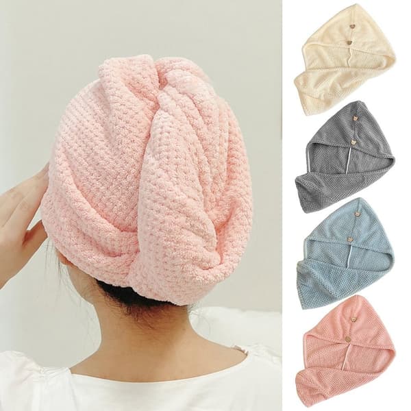 Snabbtorkande cap Microfiber Hårhandduk BLÅ blue