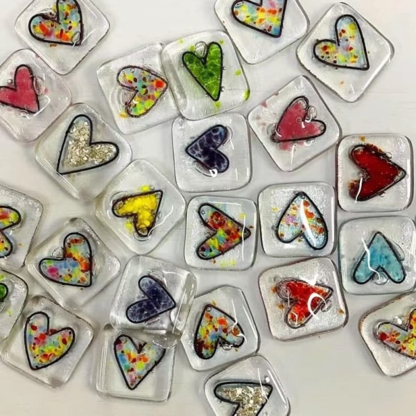 Resin Heart Pocket Token Fused MULTICOLOR Multicolor