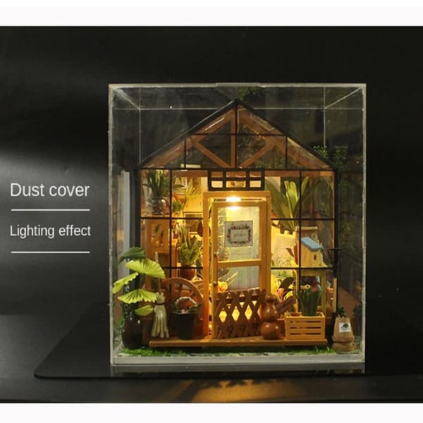 Miniatyr Dockskåp DIY Stuga Trä Dockhus Kit