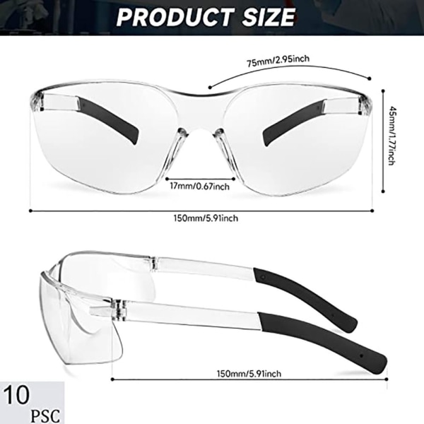Sikkerhedsbriller Beskyttelsesbriller Øjenbeskyttelsesbriller