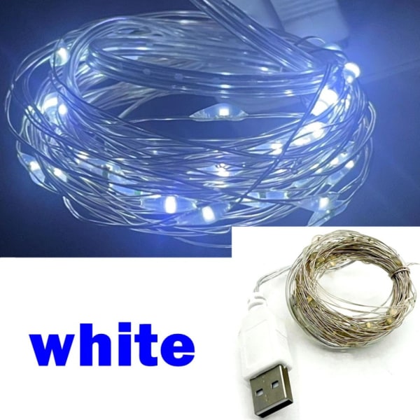 5M LED String Lights Koppar Silver 3 3 3