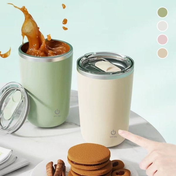 Elektrisk omrørende magnetisk kaffekop Kaffeblandekop BEIGE beige