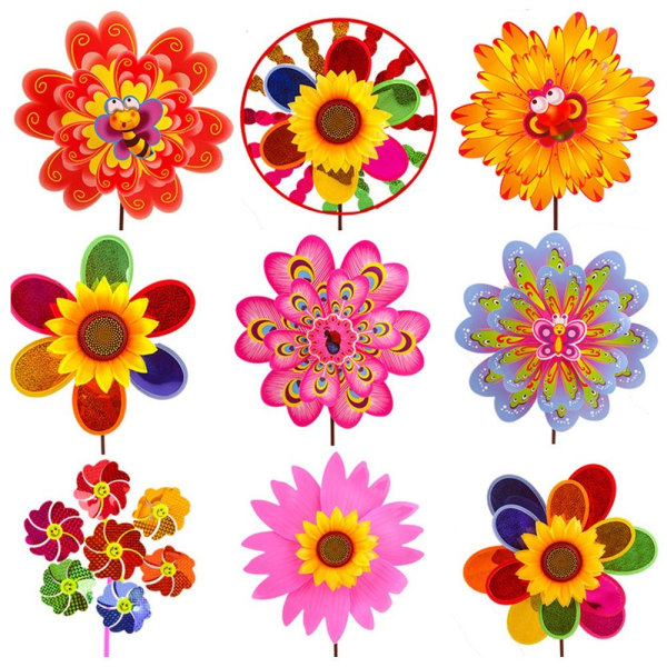 Fargerike dyrevindmøller Layout Pinwheels Leker 9 9 9