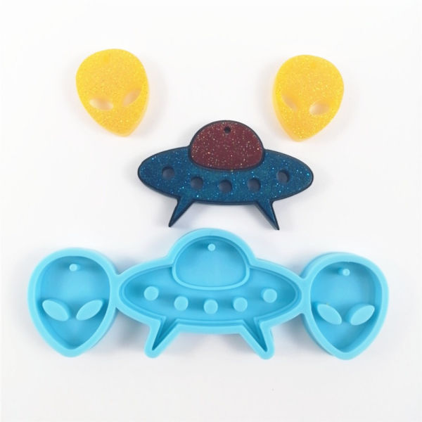 2 stk Alien Rumskib Silikone Resin Forme Epoxy Resin Støbning