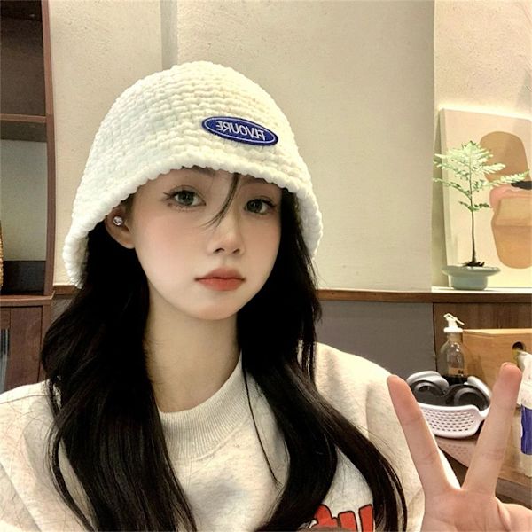 Neulottu Bucket Hat Fisherman's Cap VALKOINEN white