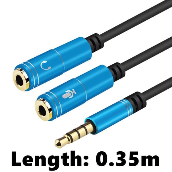 2 Stk Audio Kabel Audio Adapter Kabel SØLV Silver