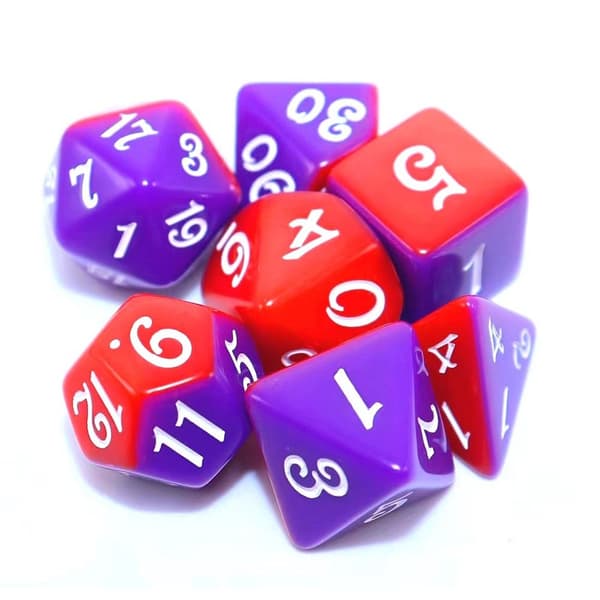 7 stk/sæt DND-terninger Polyhedriske terninger STYLE 12 STYLE 12 Style 12