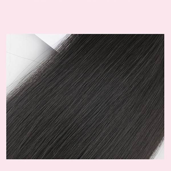 Naturlige paryk-hårstykker MØRKEBRUN dark brown