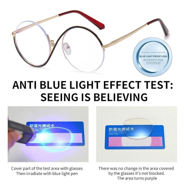 Anti-Blue Light Glasögon Runda Glasögon LEOPARD PRINT Leopard print