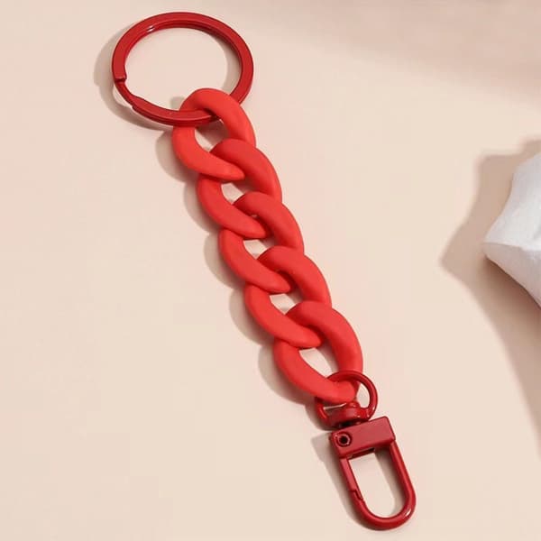 3 Stk Nøglering Link Chain RØD Red