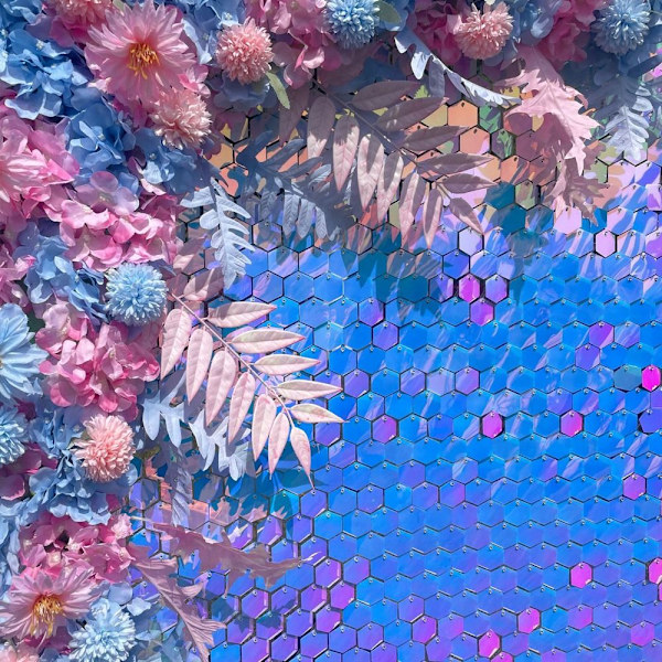 Hexagon Shimmer Board Sequin Panel SILVER SILVER Silver