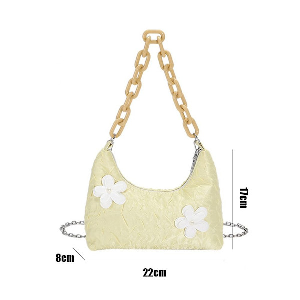Mode Kvinnor Blomma Axelväskor Nylon Sling Handväskor grön