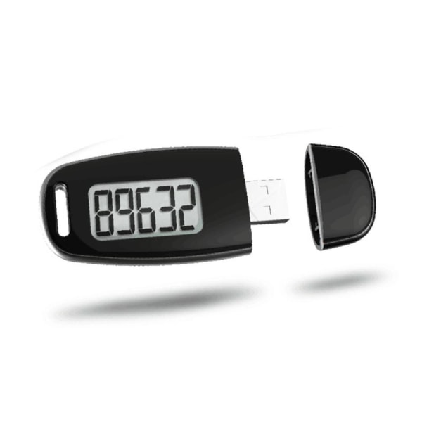 3D skritteller Walking Step Counter SVART black