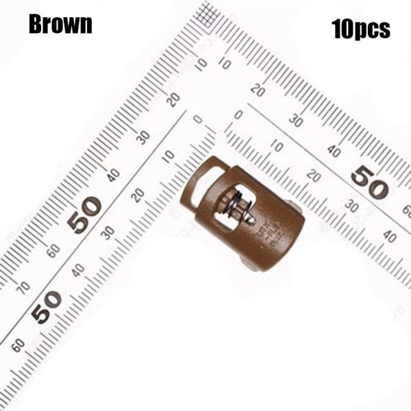 10 kpl Tactical Cord Lock Toggle Stopper RUSKEA Brown