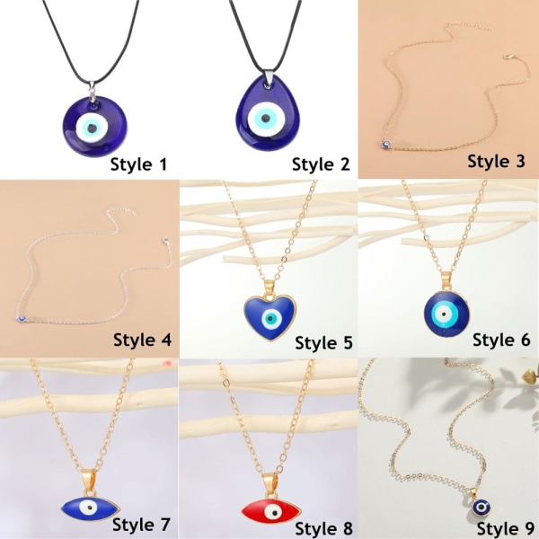 Evil Eye Necklace Hänge Halsband STIL 7 Style 7