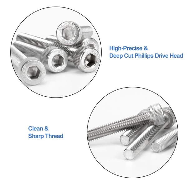153 ST Socket Head Cap Skruv Metriska bultar och muttrar Kit Head