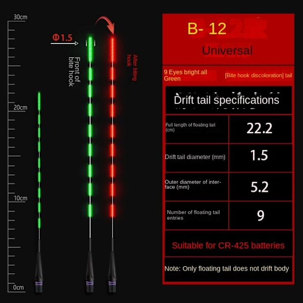 Tyngdkraftsinduktion elektronisk svansdrift Electronic Float tail 12