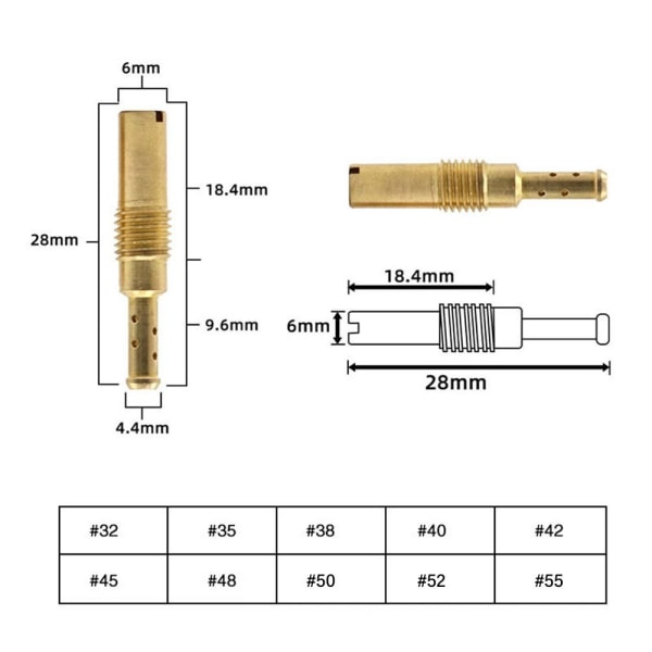 10 STK Motorsykkel forgasser Slow Pilot Jets A /32-55 A /32-55 A /32-55