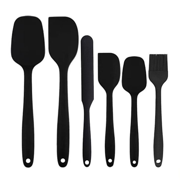 6 Stk Silikonespatel Bagespatel SORT Black