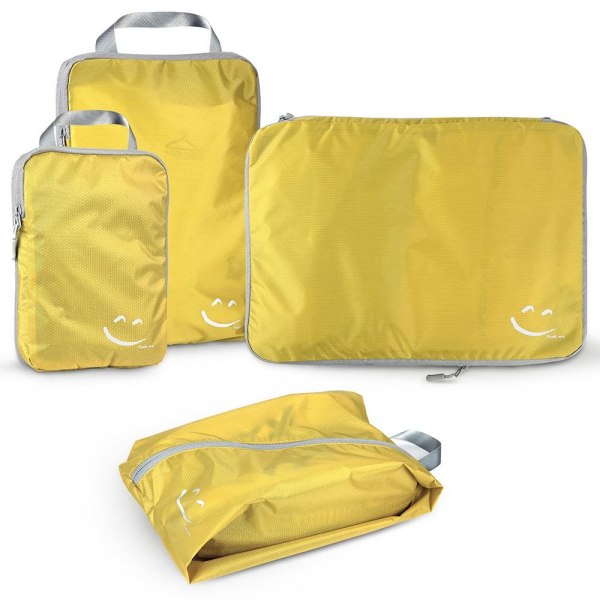 4stk Koffertpakkesett Kompresjonsoppbevaringsposer GUL yellow