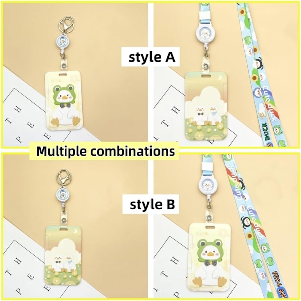 2 Stk Nøglering Badge Holder Badge Reel