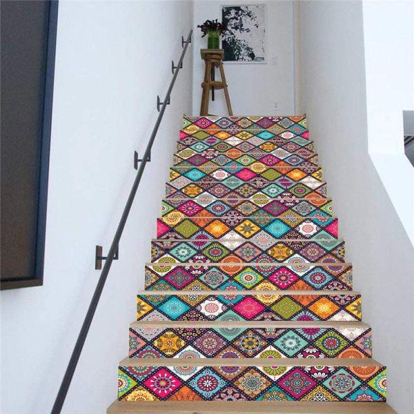 3D Stair Stickers Decals Peel and Stick Tile Backsplash