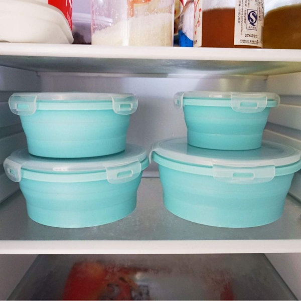Vikbar Lunchbox Mikrovågsugn Vikbar skål BLÅ 800ML Blue 800ML