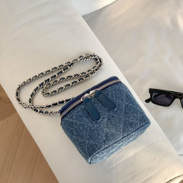 Denim Crossbody Tasker Bucket Bag NAVY BLUE navy blue