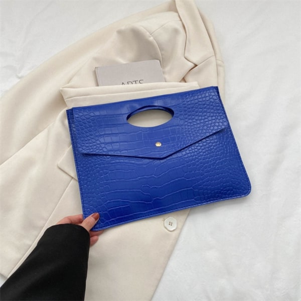 Vintage Handväska Fritid Tygväska BLÅ Blue