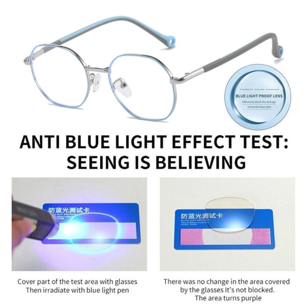 Børne anti-blå lys briller runde briller 4 4 4