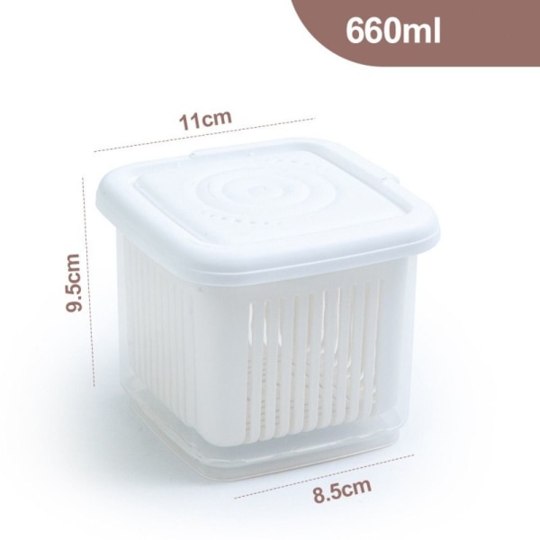 Mini Kylskåp Organizer Kylskåp Förvaringsbox VIT 660ML 660ML white 660ml-660ml