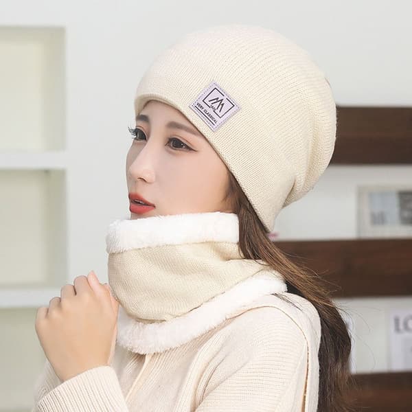 Beanie Hat Tørklæde Hals Tørklæde Cap GRÅ Grey